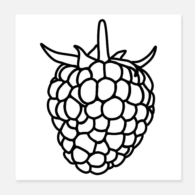 Raspberry Silhouette Poster 8" x 8" (20x20 cm)