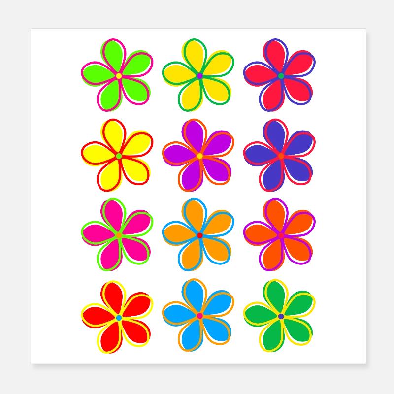 Daisy Flowers Poster 8" x 8" (20x20 cm)