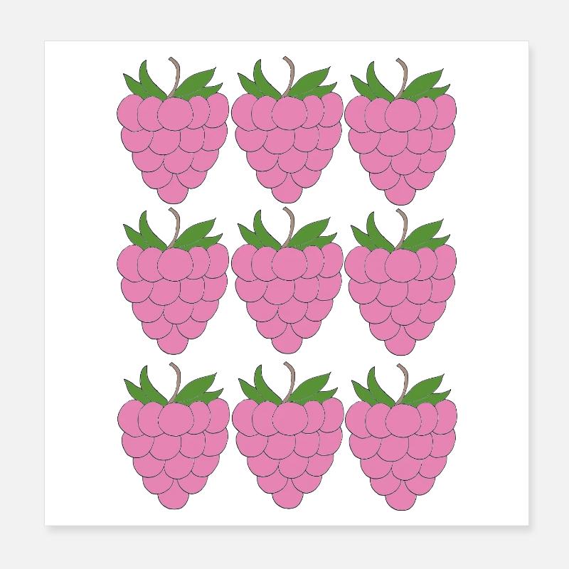 Motif de grille framboise Poster 20 x 20 cm