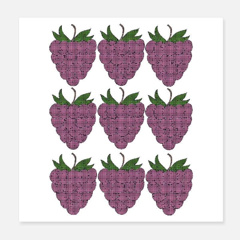 Textile à motif framboise Poster 20 x 20 cm