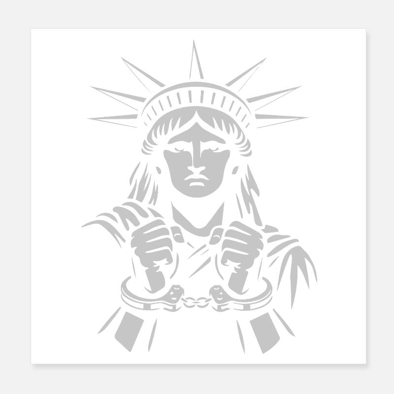 Statue de la Liberté enchaînée Poster 20 x 20 cm