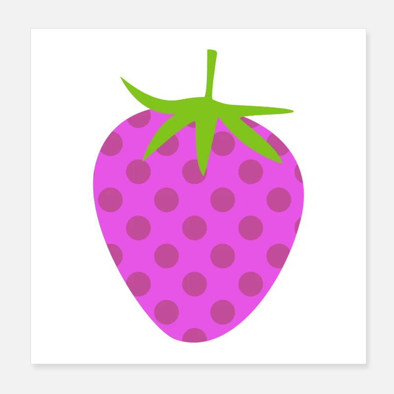 Strawberry Dots Dots Fruit Pink Dots Pattern Poster 8" x 8" (20x20 cm)