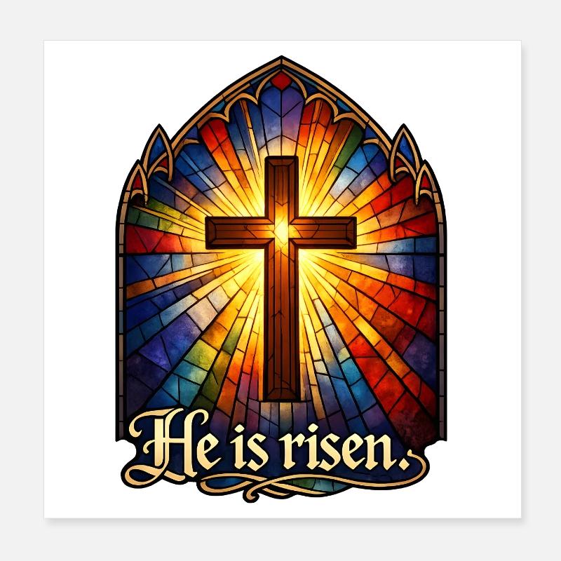 He is risen Poster 20x20 cm