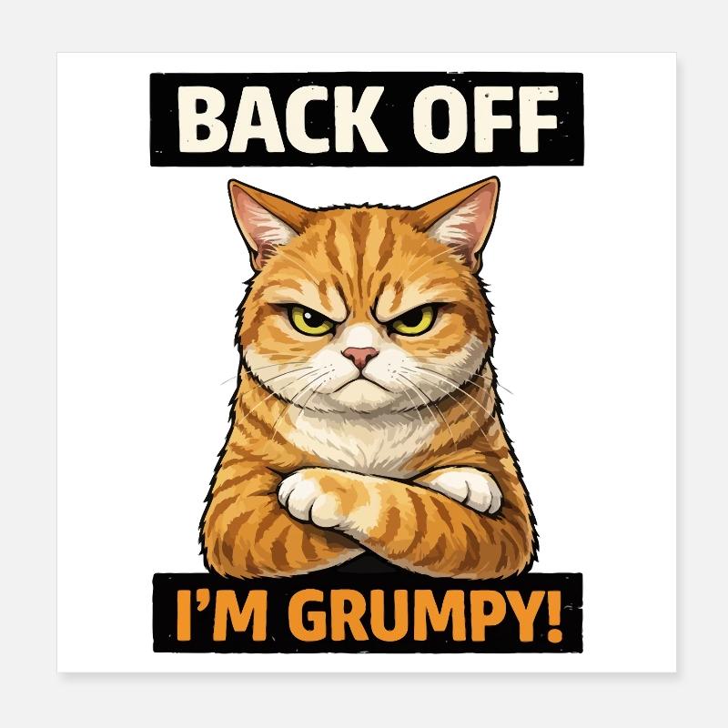 Moody Cat – Back Off Aussage Poster 20x20 cm