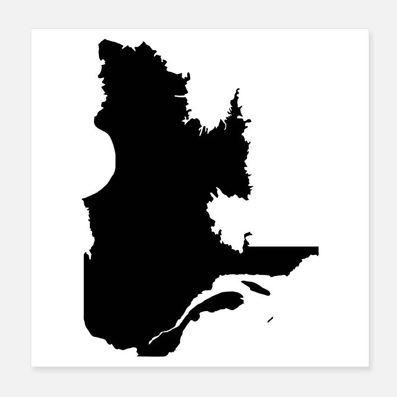 Quebec Map Poster 8" x 8" (20x20 cm)