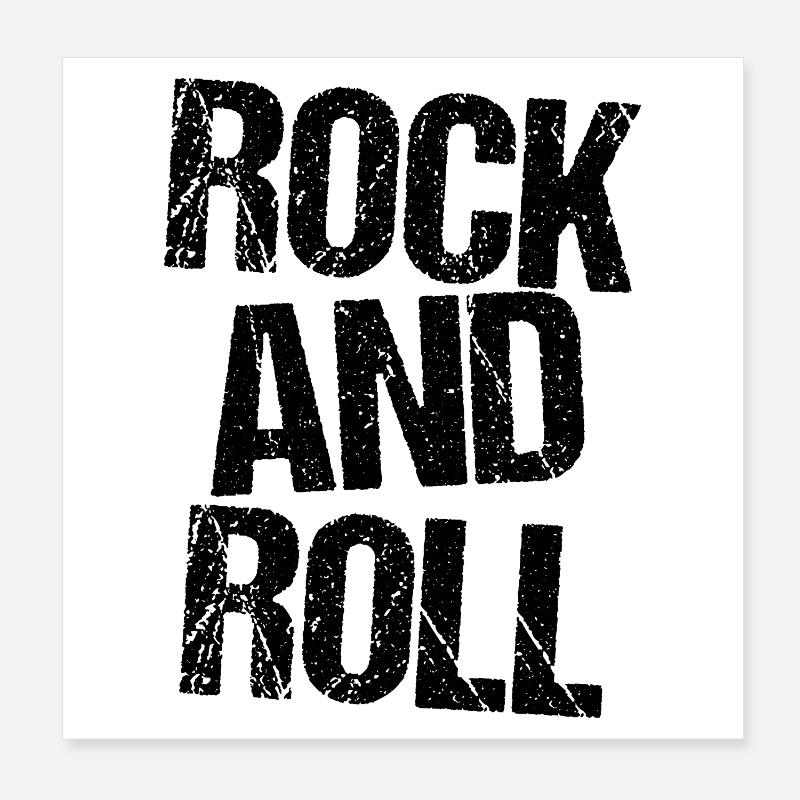 Rock and Roll Distressed Typography Design Poster 8" x 8" (20x20 cm)