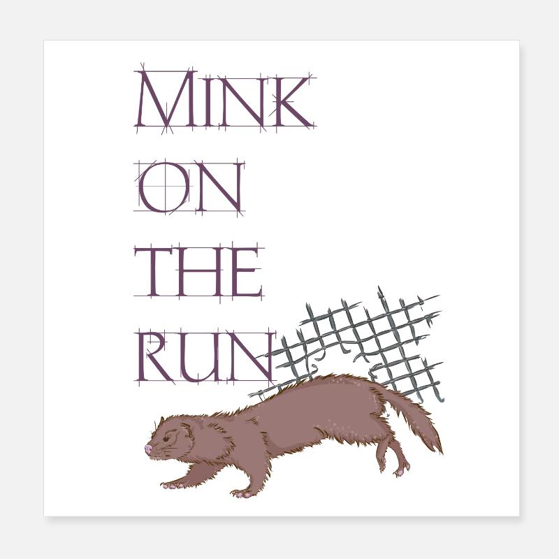 Mink on the run Poster 8" x 8" (20x20 cm)