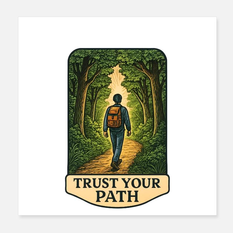 Trust de chemins dans la forêt Poster 20 x 20 cm