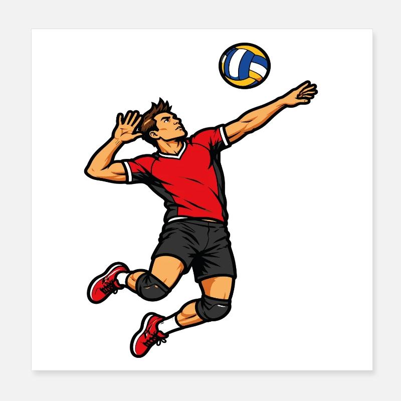 Powerful serving volleyball player Poster 8" x 8" (20x20 cm)