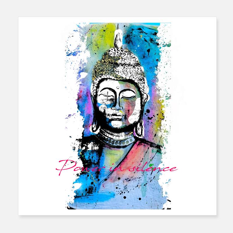 Puissance silencieuse du Bouddha Poster 20 x 20 cm
