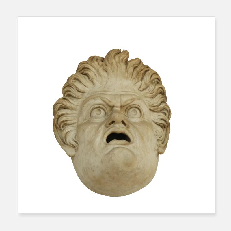 Tête du Masque de Pierre d’Ulysse Poster 20 x 20 cm