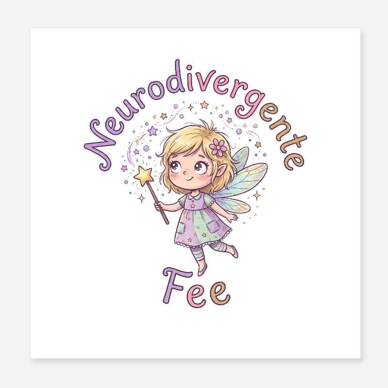 Neurodivergente Fee Poster 20x20 cm