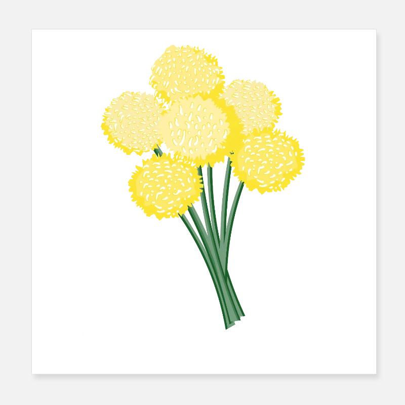 Gelbe Kugelblüten – Löwenzahn Poster 20x20 cm