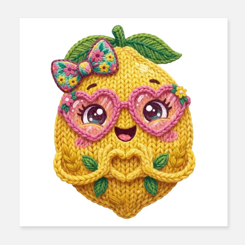 Lemon Heart Hands Poster 8" x 8" (20x20 cm)