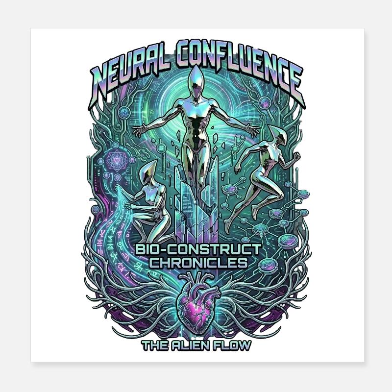 Chroniques Bio-Construct de la Confluence Neuronale Poster 20 x 20 cm
