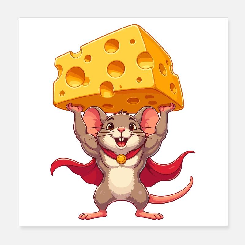 Supermaus Cheese Hero Poster 20 x 20 cm