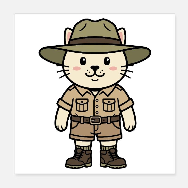 Australia Cat Poster 8" x 8" (20x20 cm)