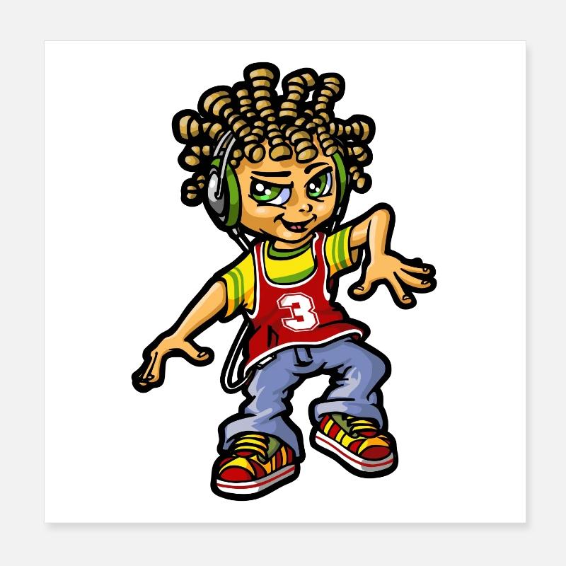 bboy and dreads Poster 8" x 8" (20x20 cm)