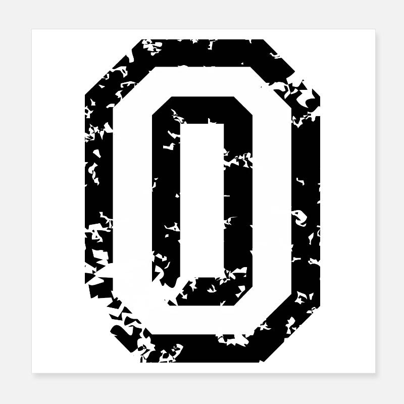 O (Vintage Weiß) Buchstabe O Poster 20x20 cm