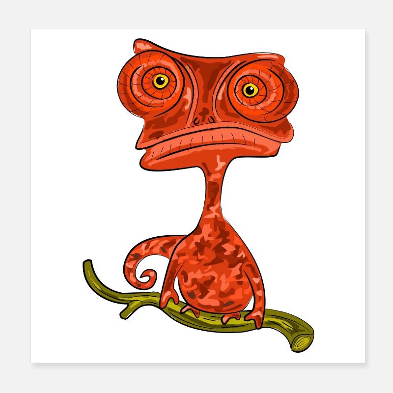 Chamaeleon Exotisch Geschenkidee Poster 20x20 cm
