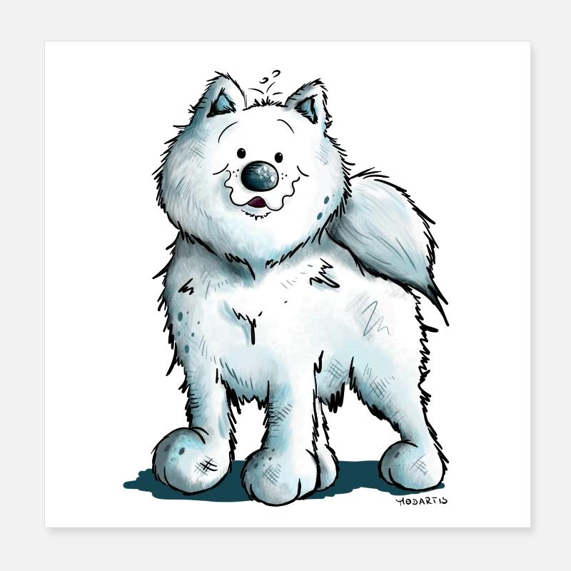 Bonne Samoyède Poster 20 x 20 cm
