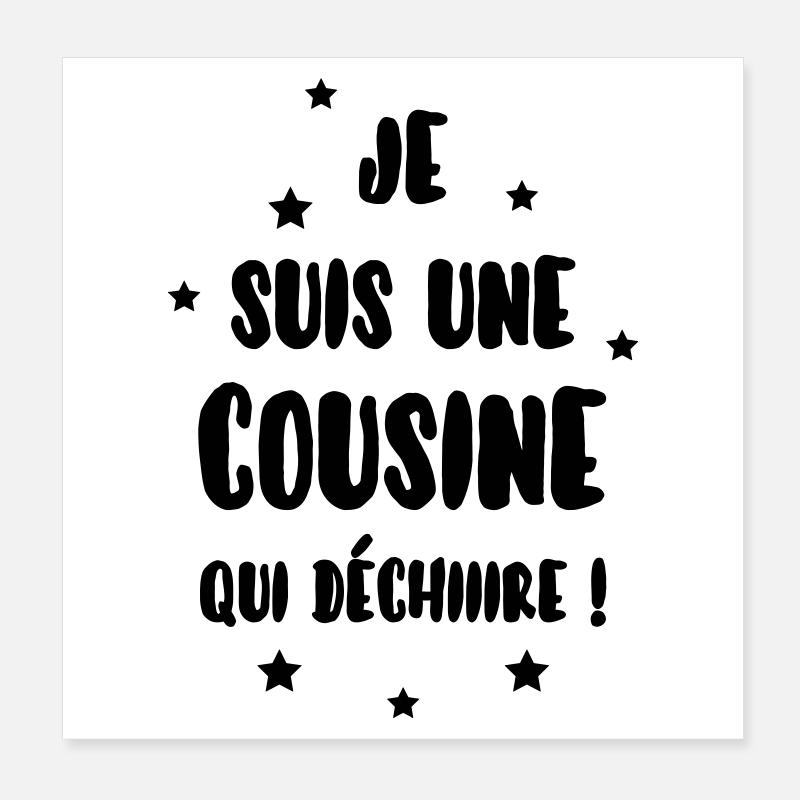 Oncle / Tante / Cousin / Cousine Poster 20 x 20 cm