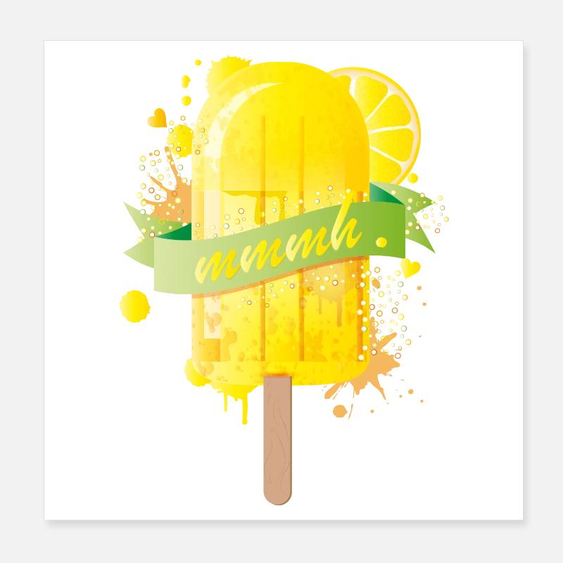 Crème glacée délicieuse jaune citron dans un style graffiti Poster 20 x 20 cm