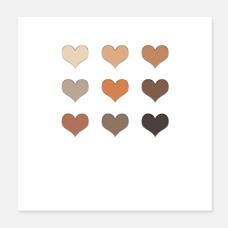Erdige neun Herzen Poster 20x20 cm