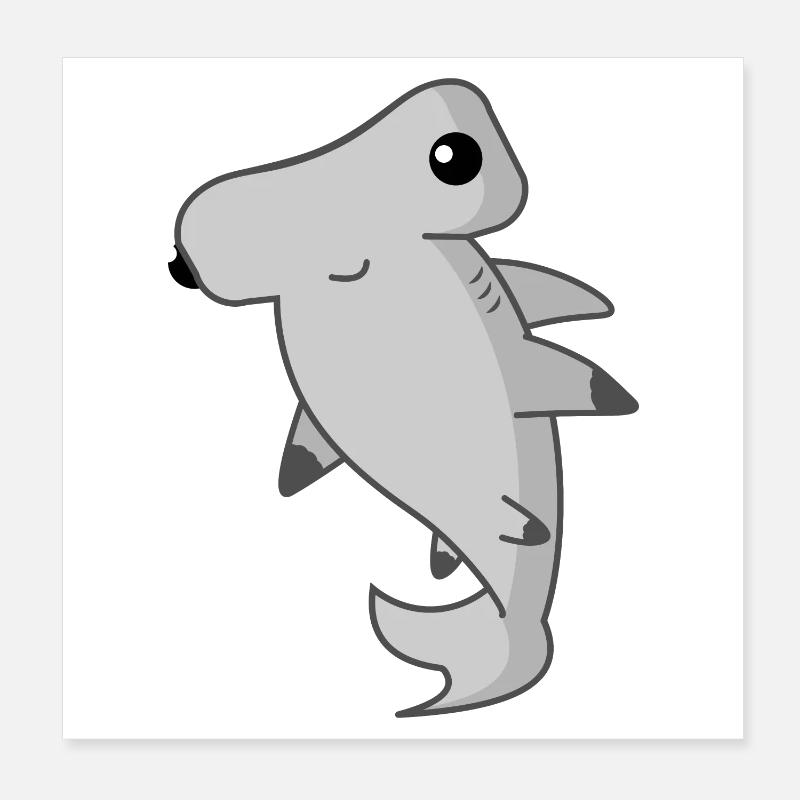 Hammerhead shark shark Poster 8" x 8" (20x20 cm)