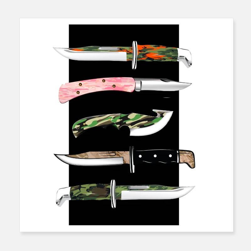 Camouflage Messer Poster 20x20 cm