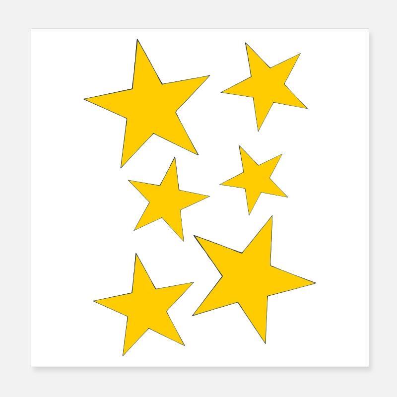 sterne gelb Poster 20x20 cm