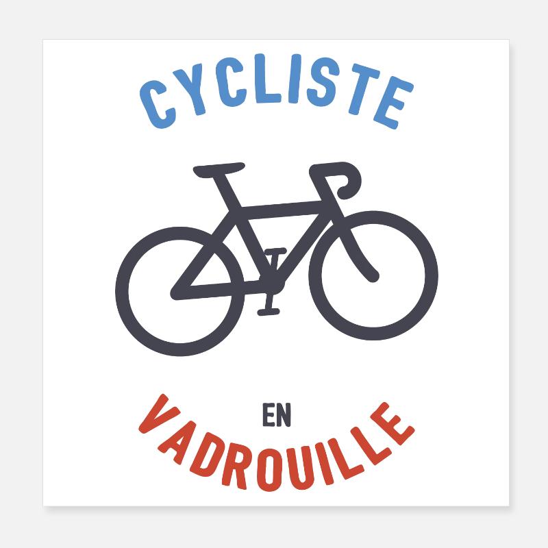 Radfahrer im Mopp Poster 20x20 cm