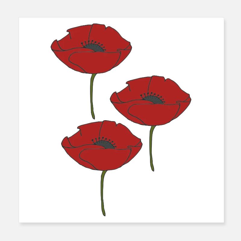 mohnblumen Poster 20x20 cm