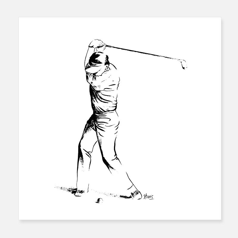 Image d’un golfeur pendant le match Poster 20 x 20 cm