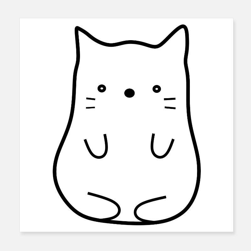 Cat black Poster 8" x 8" (20x20 cm)