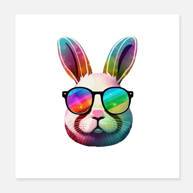 Lunettes de soleil Rainbow Prism Bunny Poster 20 x 20 cm