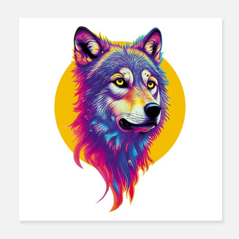 Wolf's Head Poster 8" x 8" (20x20 cm)