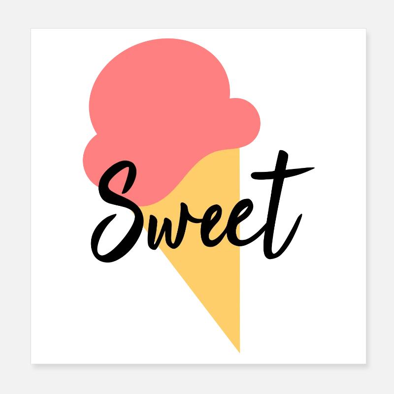 Eis Eiscreme Erdbeere Erdbeereis Sommer Festival Poster 20x20 cm