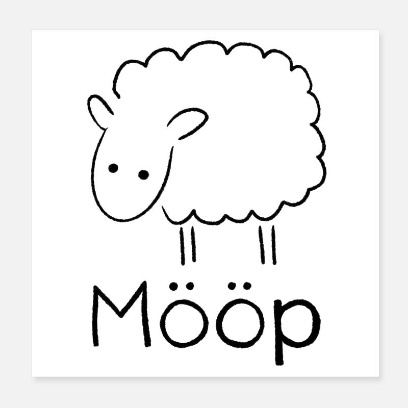 Mööp Sheep Poster 8" x 8" (20x20 cm)