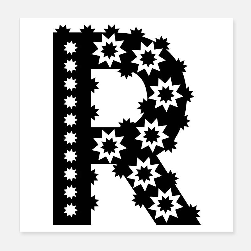 Letter R Poster 8" x 8" (20x20 cm)