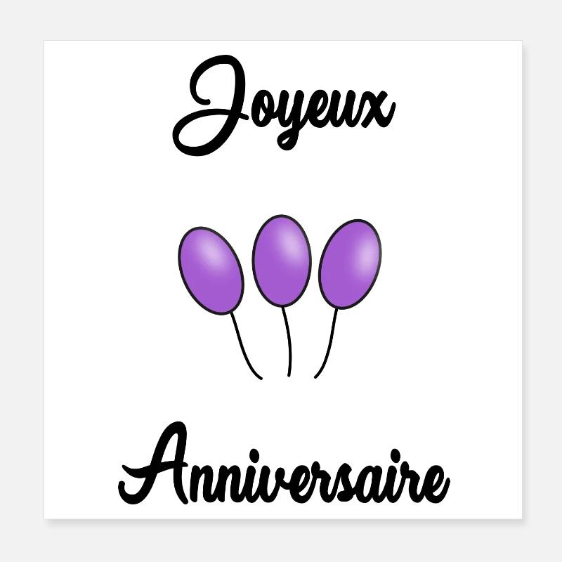 JOYEUX ANNIVERSAIRE Poster 20 x 20 cm