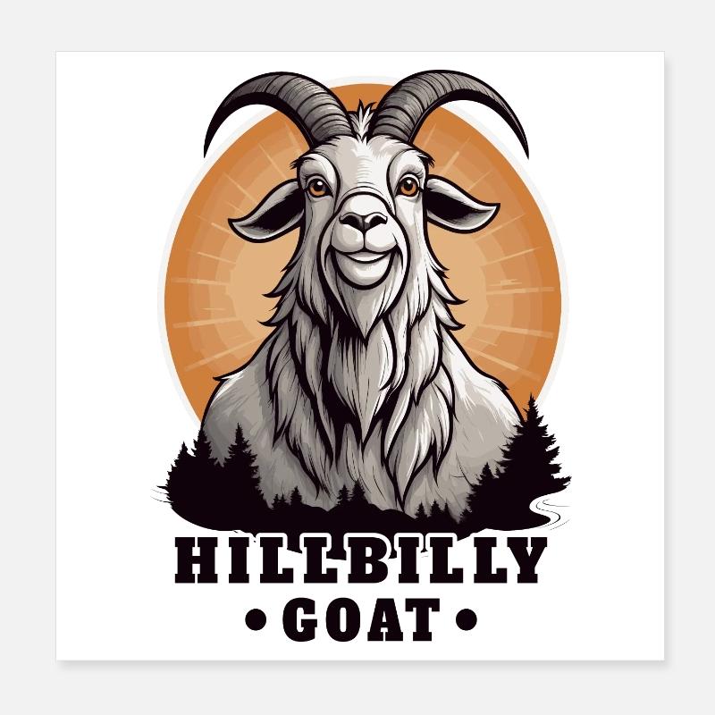 Hillbilly billy billy goat Poster 8" x 8" (20x20 cm)