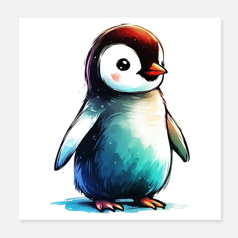 Pinguin Poster 20x20 cm