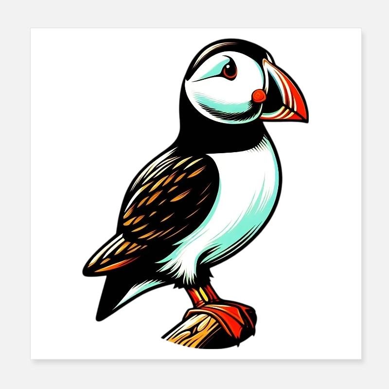 Macareux Poster 20 x 20 cm