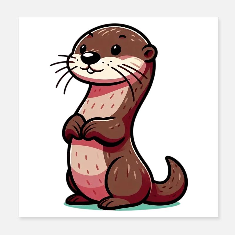 Loutre Poster 20 x 20 cm