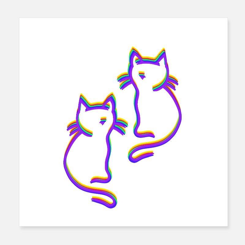 Chats arc-en-ciel LGBT Poster 20 x 20 cm
