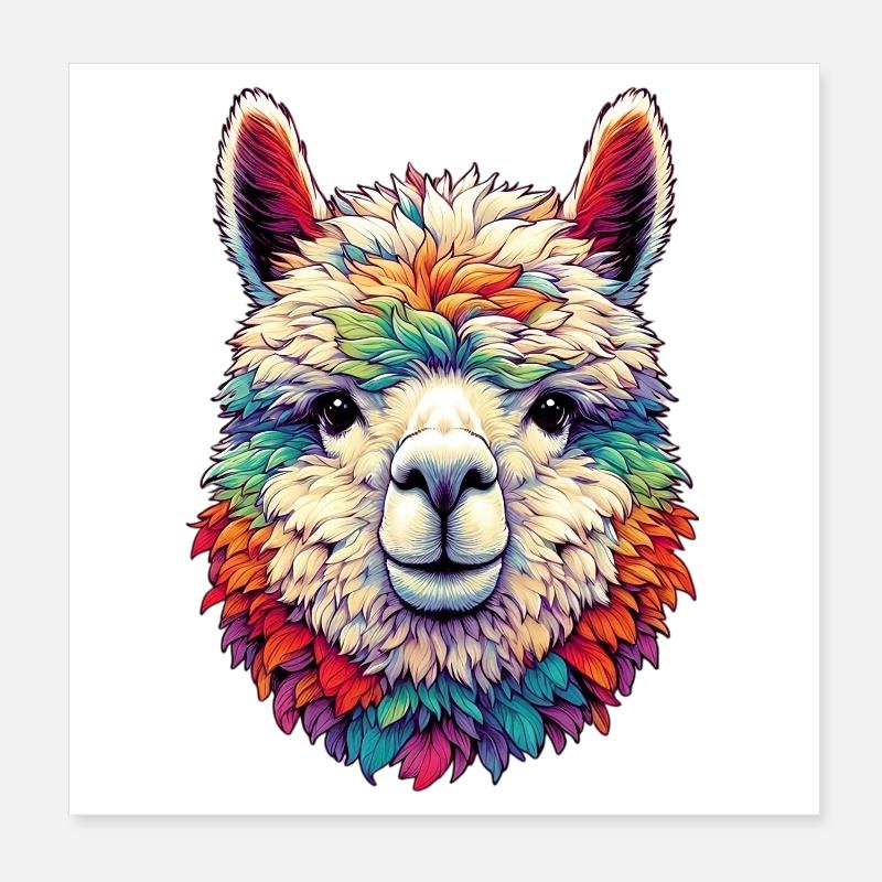 Alpaka Poster 20x20 cm