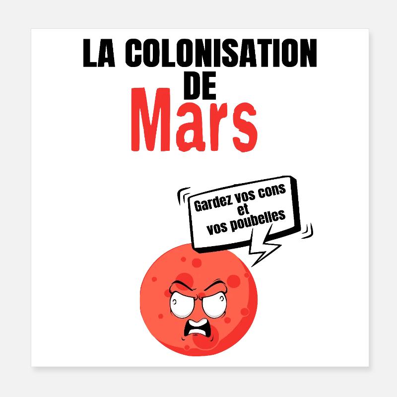La colonisation de mars Poster 20 x 20 cm