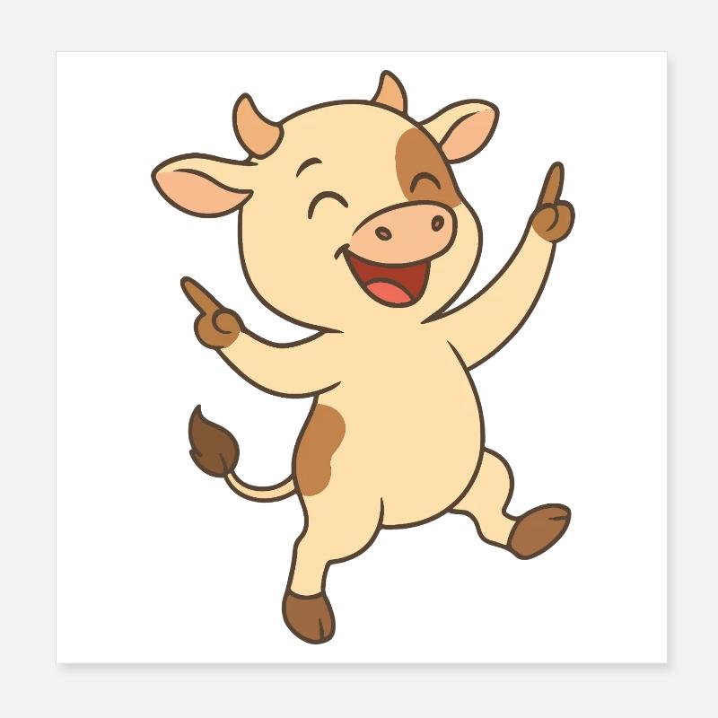 Happy calf Poster 8" x 8" (20x20 cm)