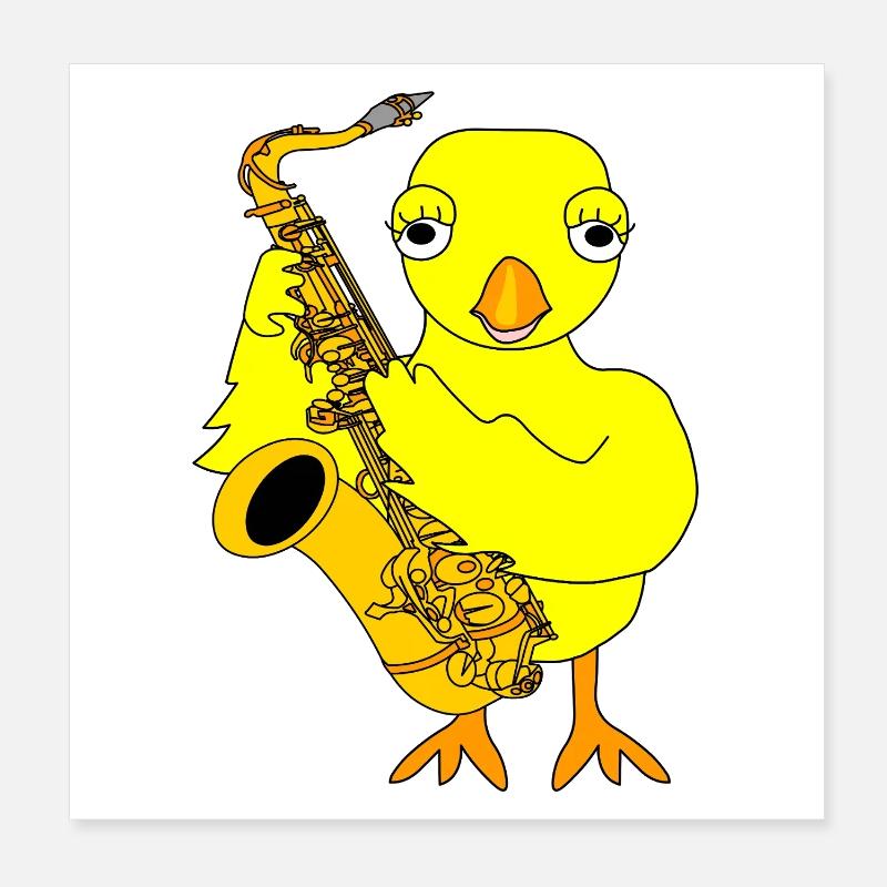 Saxophone Chick Poster 20 x 20 cm